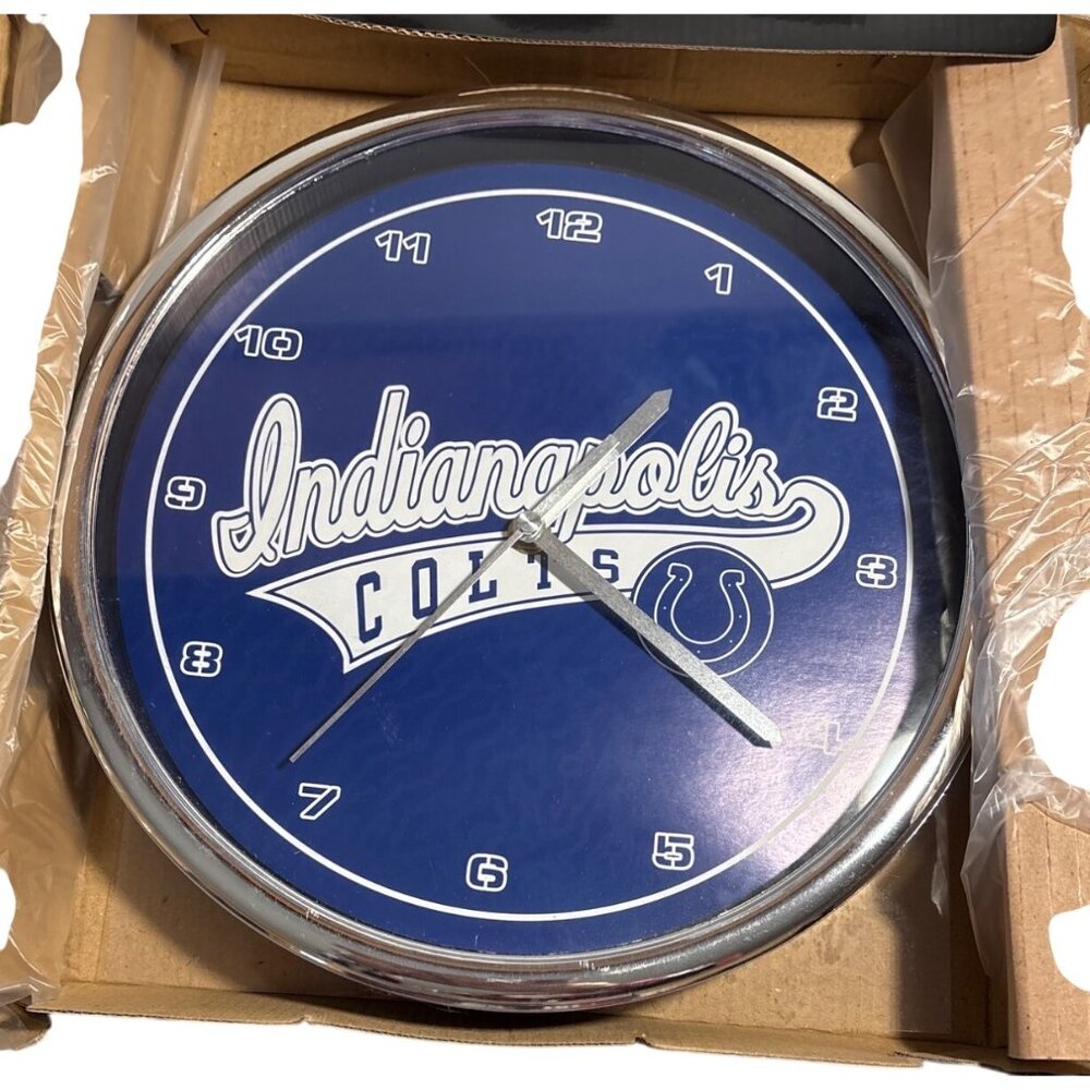 Indianapolis Colts Clock 12" Team Logo NFL Licensed Battery Operated